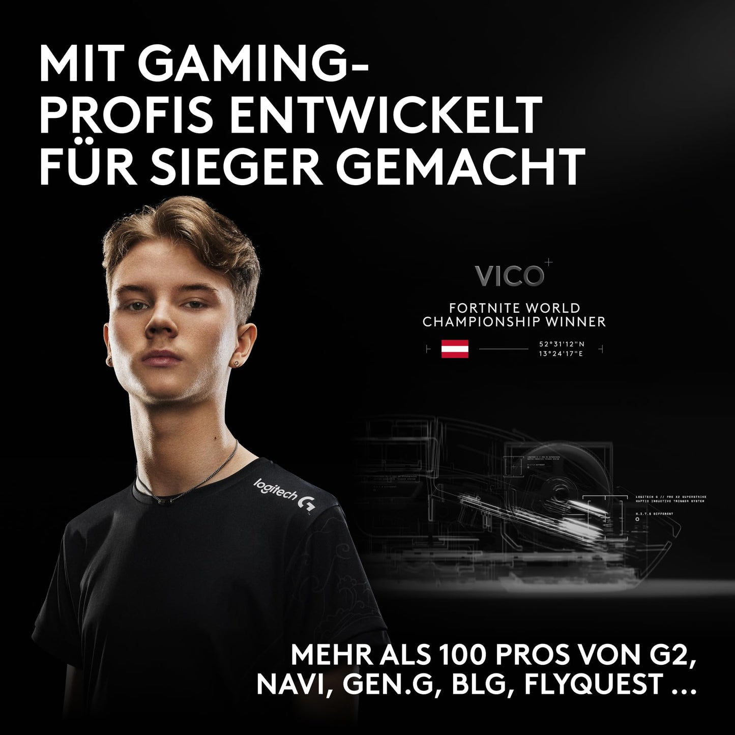 Logitech G Pro X Superlight 2 Dex Black