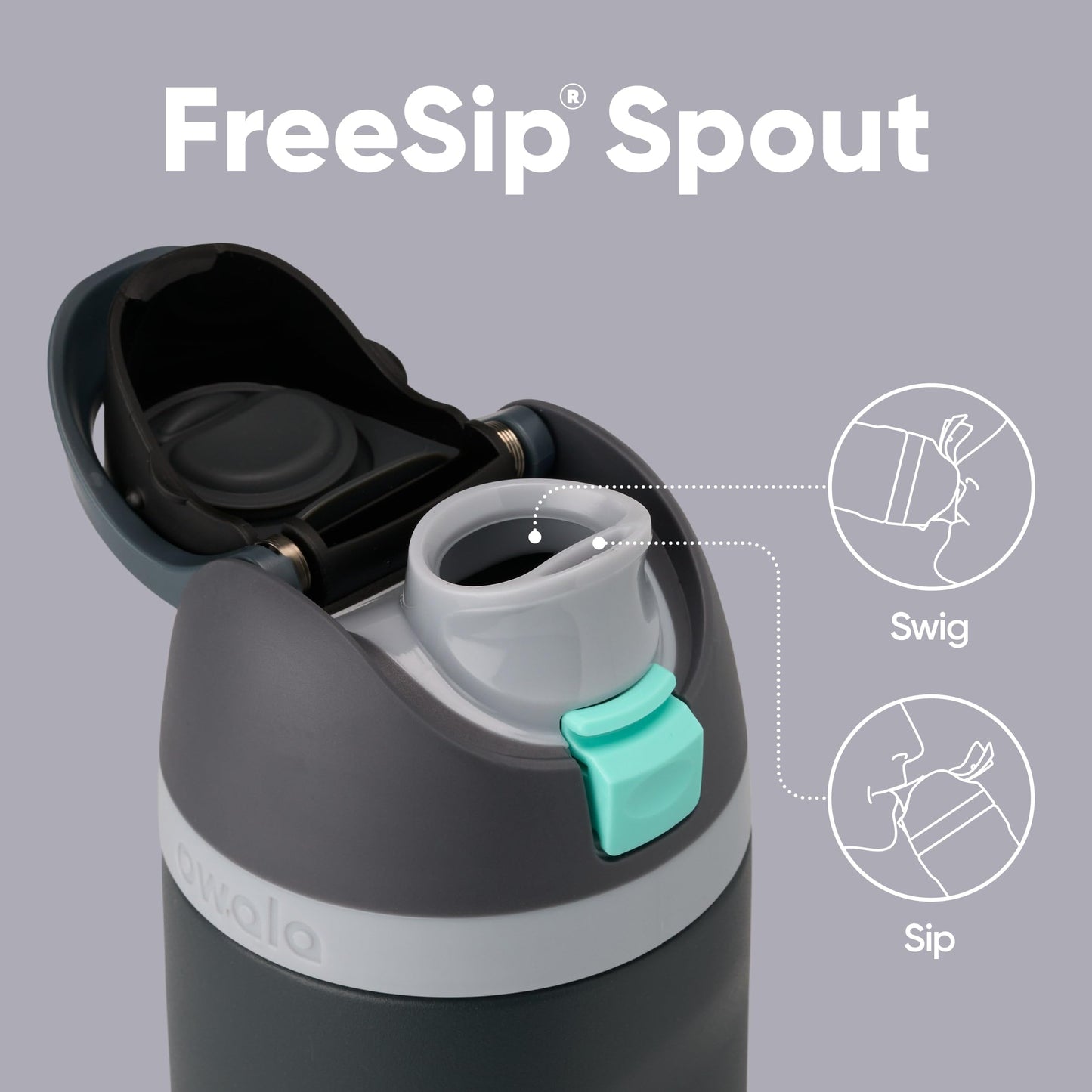 Owala FreeSip Insulated Stainless Steel Drinking Bottle with Straw, 710ml - BPA Free, Ideal for Sports, Fitness, Outdoor and Travel, Foggy Tide - C06157