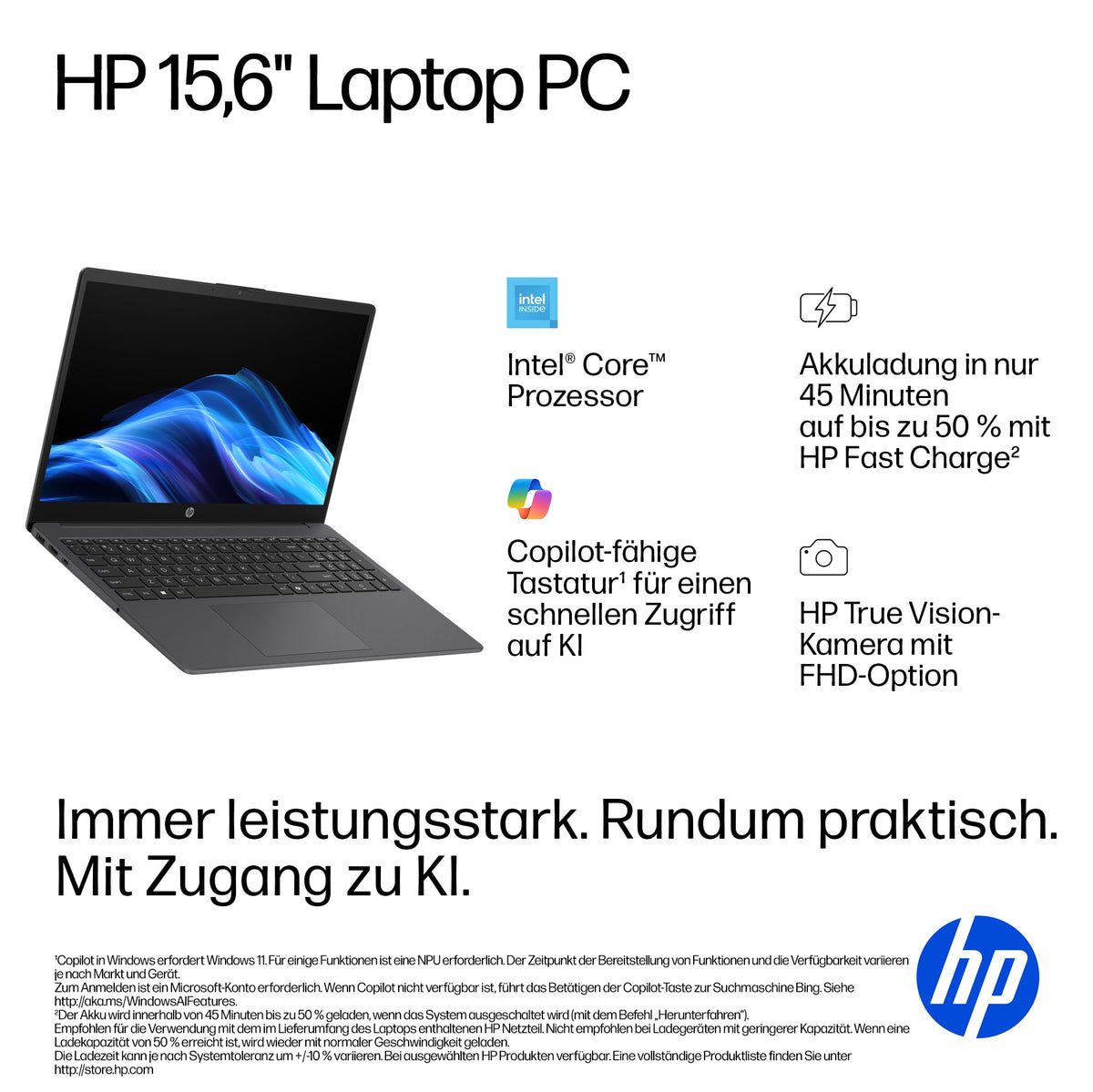 HP Laptop, 15.6" FHD, Intel Core 5, 16GB RAM, 512GB SSD - D7SR9EA#ABD
