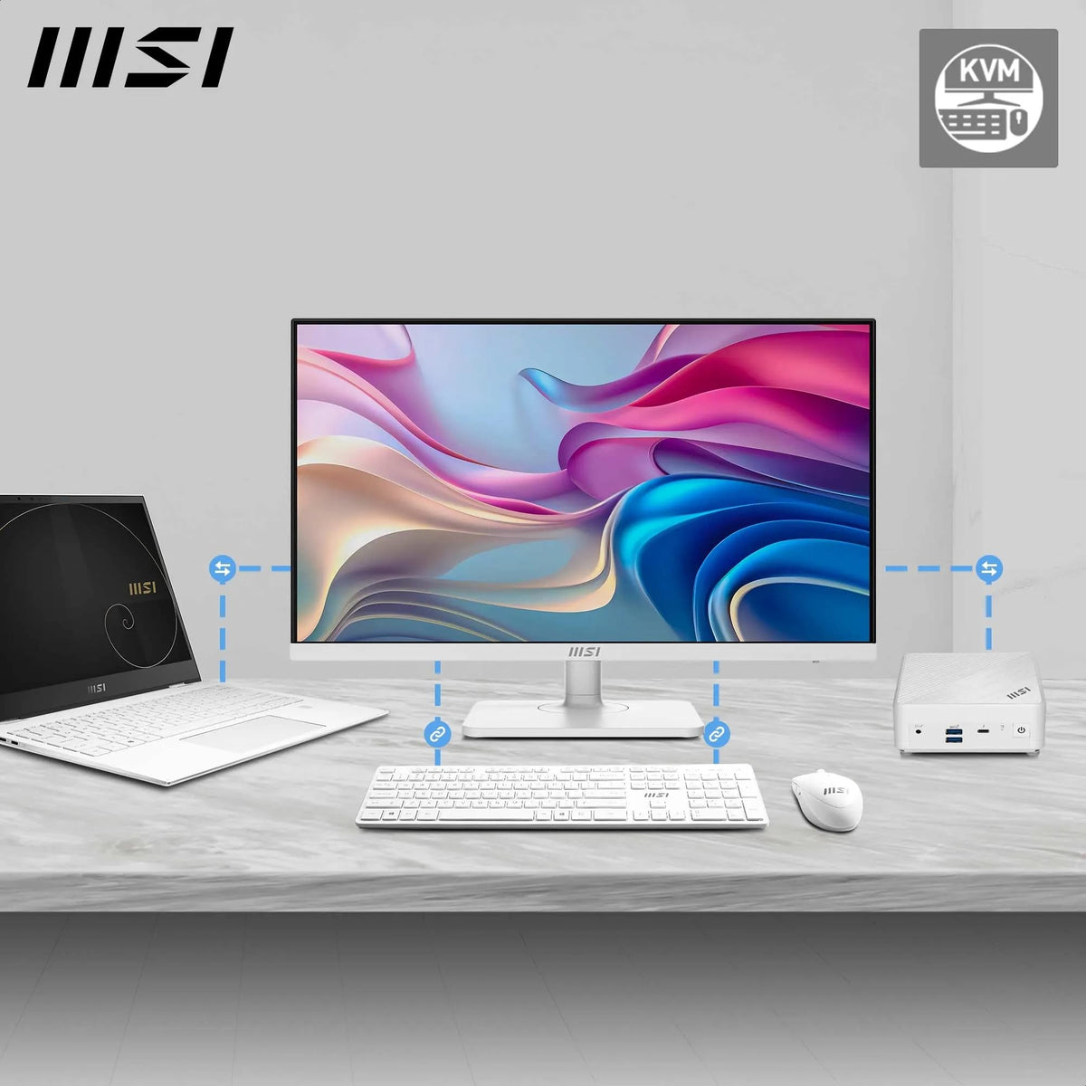 MSI Modern MD272UPHW 27-Inch UHD Office Monitor - 3840 x 2160 IPS Panel, 60Hz, eye-friendly display, VESA mountable, 4-way adjustable - HDMI 2.0b, DisplayPort 1.4a, Type-C, USB-B, USB-A - 9S6-3PB19H-279