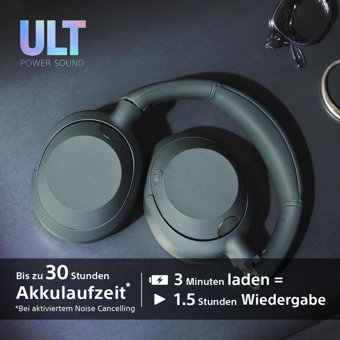 Sony ULT WEAR - Wireless headphones with noise canceling, ULT power sound, ultimate deep bass, same processor as WH-1000XM5, clear calls, 30 hours of battery life, iOS and Android - White - WHULT900NW.CE7