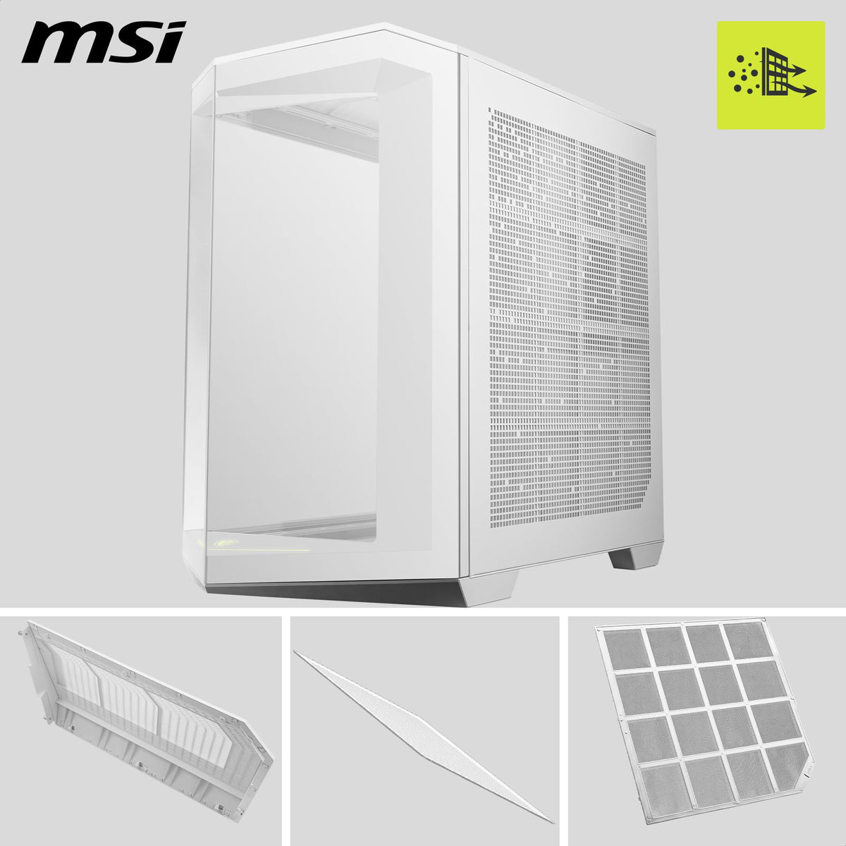 MSI MAG PANO 100R PZ White - ATX PC Case - 306-7G26W22-HH9