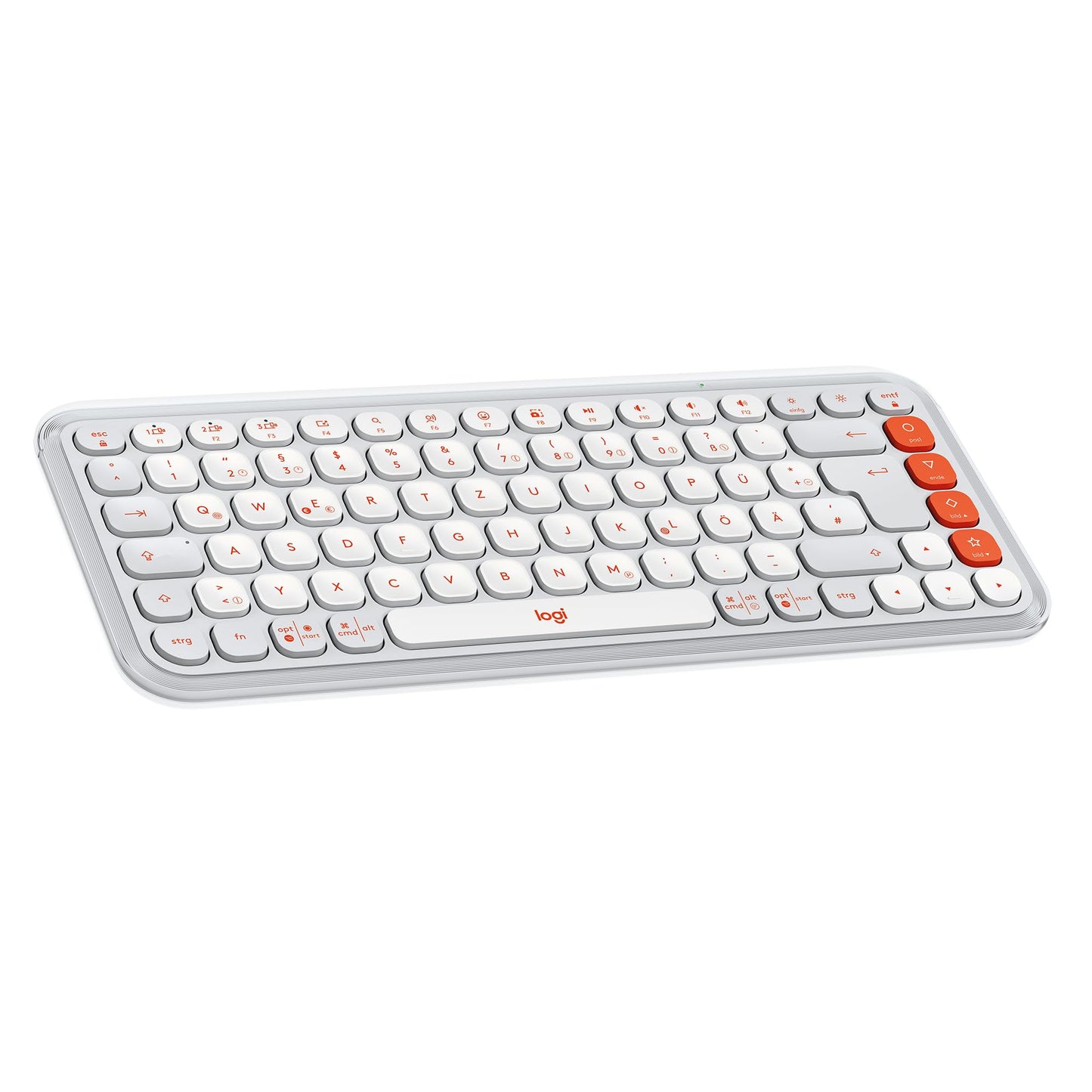 Logitech POP ICON Keys wireless Bluetooth keyboard, comfortable typing, programmable keys, easy switch between up to 3 devices, for notebook, tablet, PC, German QWERTZ layout - white - 920-013060