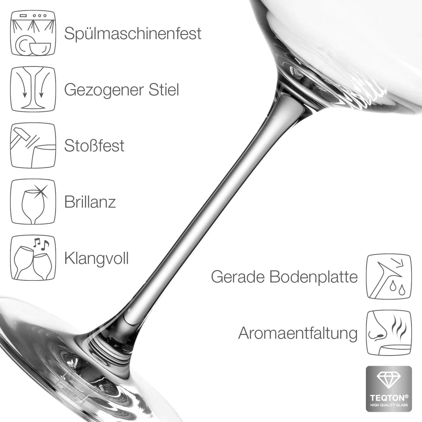LEONARDO HOME Riesling glasses PUCCINI (set of 6) • Scratch-resistant wine glasses (400 ml) • Dishwasher safe & durable • Timeless glasses for white wine • Modern design • Riesling glass Puccini • 069540