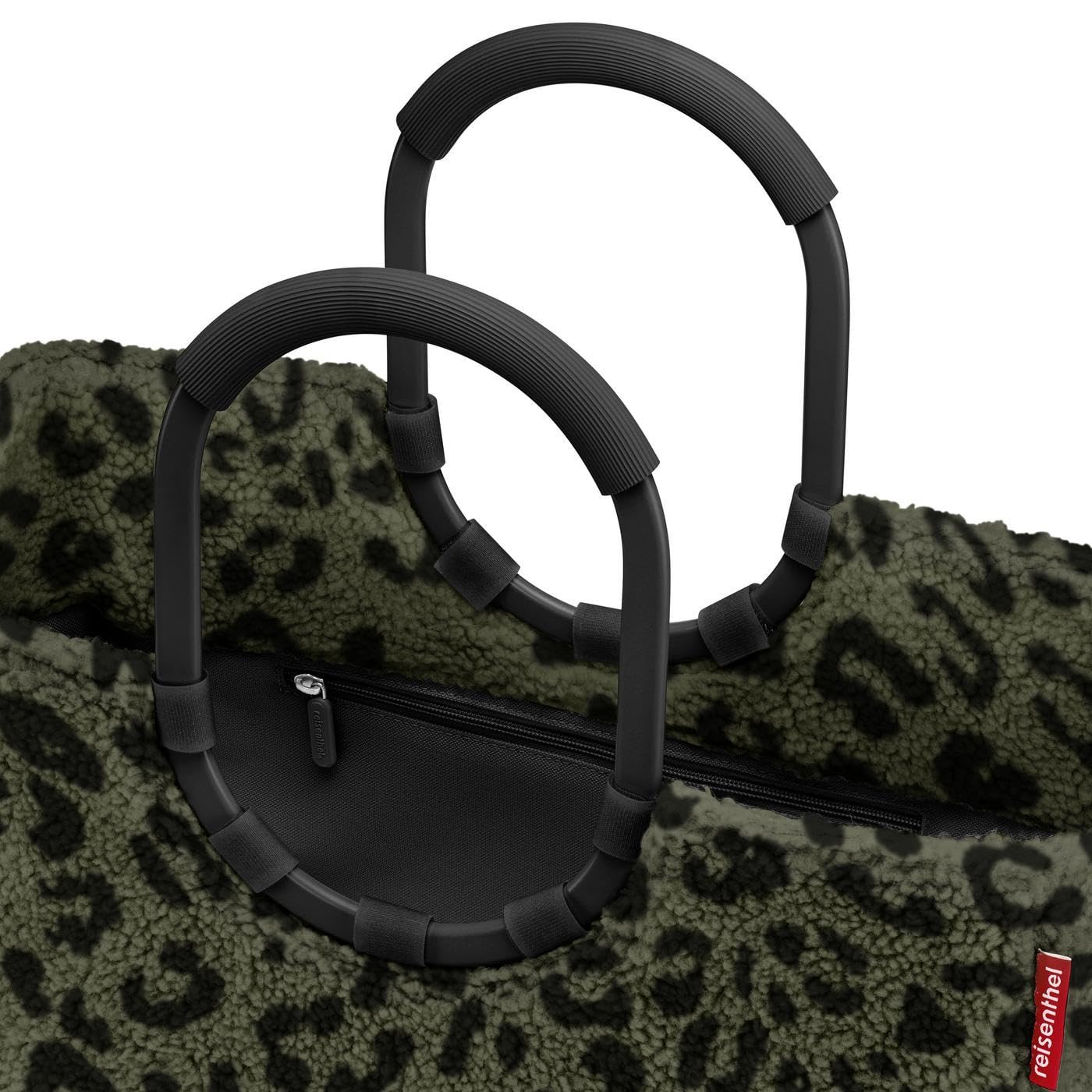 reisenthel loopshopper L teddy leo olive – sturdy bag with practical compartments made from recycled PET bottles – charming and water-repellent design - OR5055