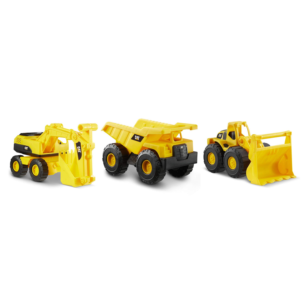 Caterpillar - Set of 3 Vehicles, 25 cm – Truck Dumper, Excavator and Loader, Yellow - 83360