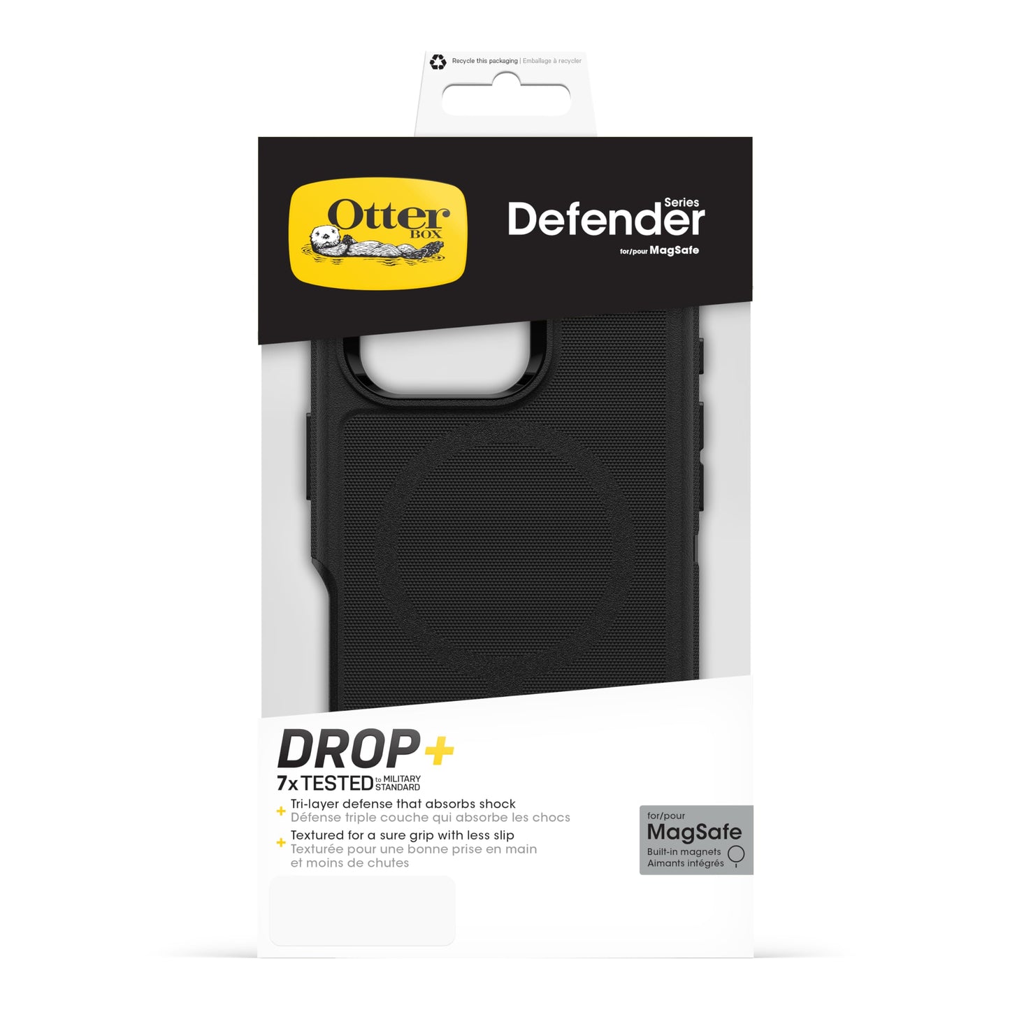 OtterBox Defender Series MagSafe Case for iPhone 16 Pro Shockproof Drop Proof Ultra Heavy Duty Protective Case 7X Military Grade Tested Black - 77-95975