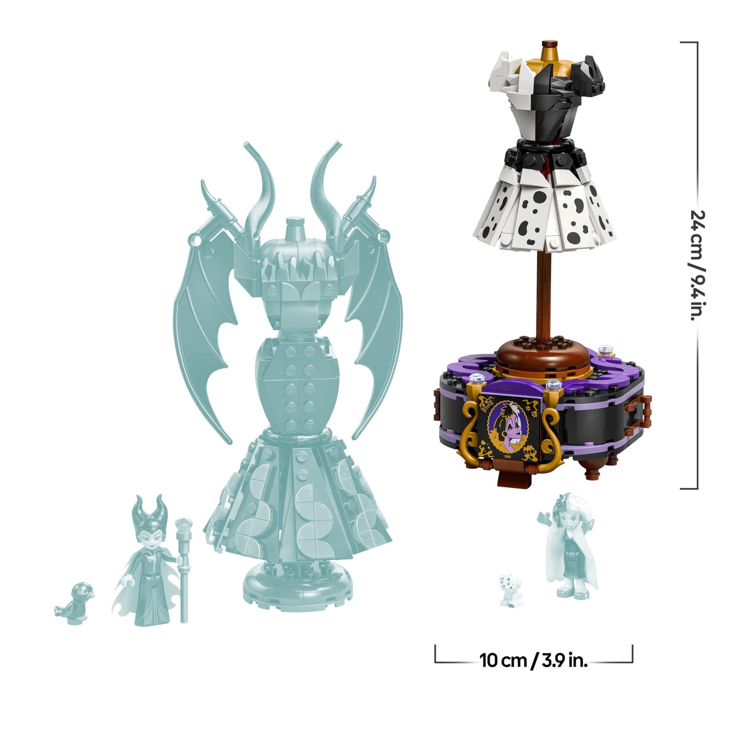 LEGO ǀ Disney Villains The Clothes of Maleficent and Cruella De Vil - Toys for Boys and Girls from 9 Years - Includes 2 Mini Dolls & 2 Animal Figures - Birthday Gift for Fans 43262
