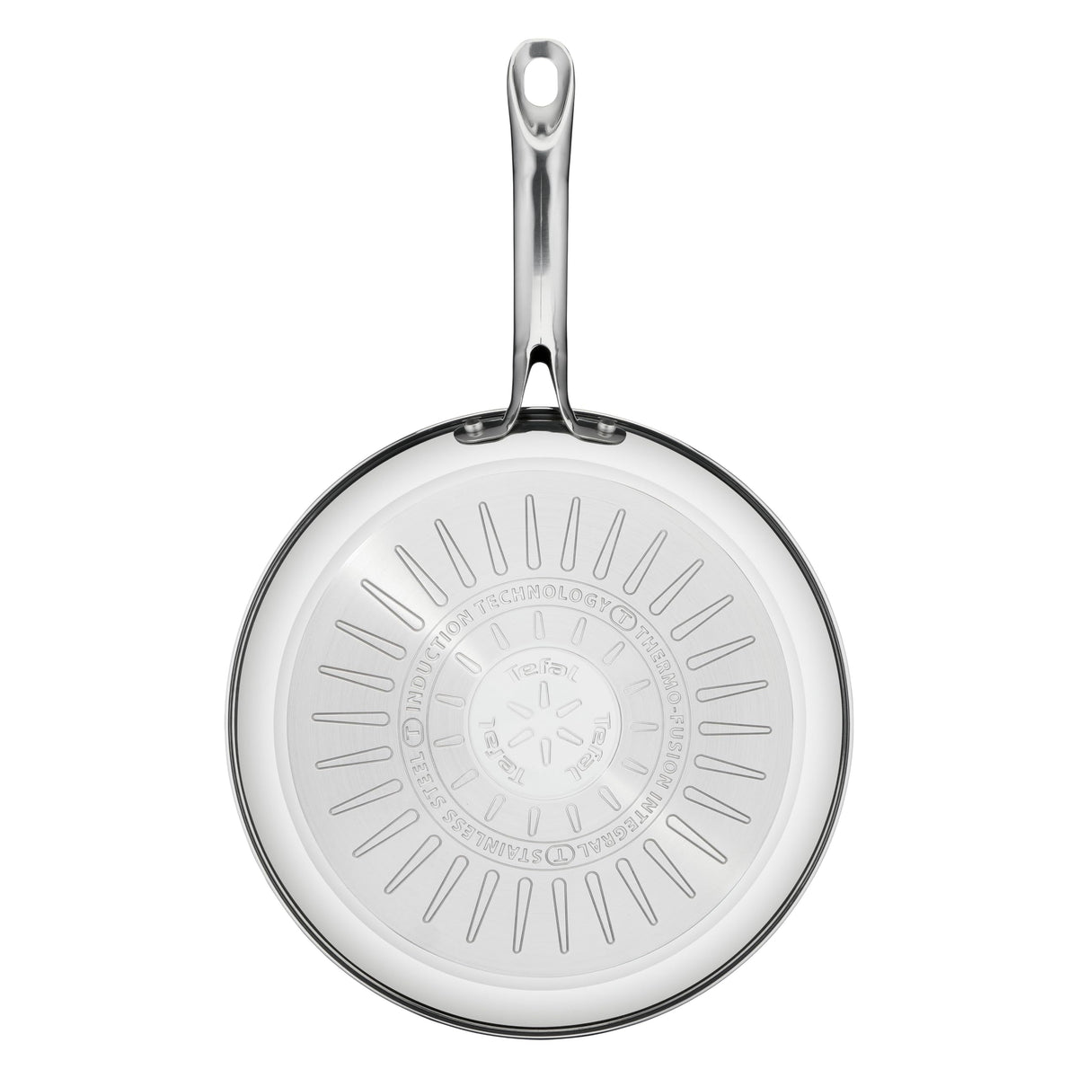 Tefal Infinite Induction Frying Pan 28 cm, frying pan with non-stick coating, Thermo-Signal for ideal cooking temperature, easy to clean, suitable for all types of cooktops, premium stainless steel, H81506 - H8150625