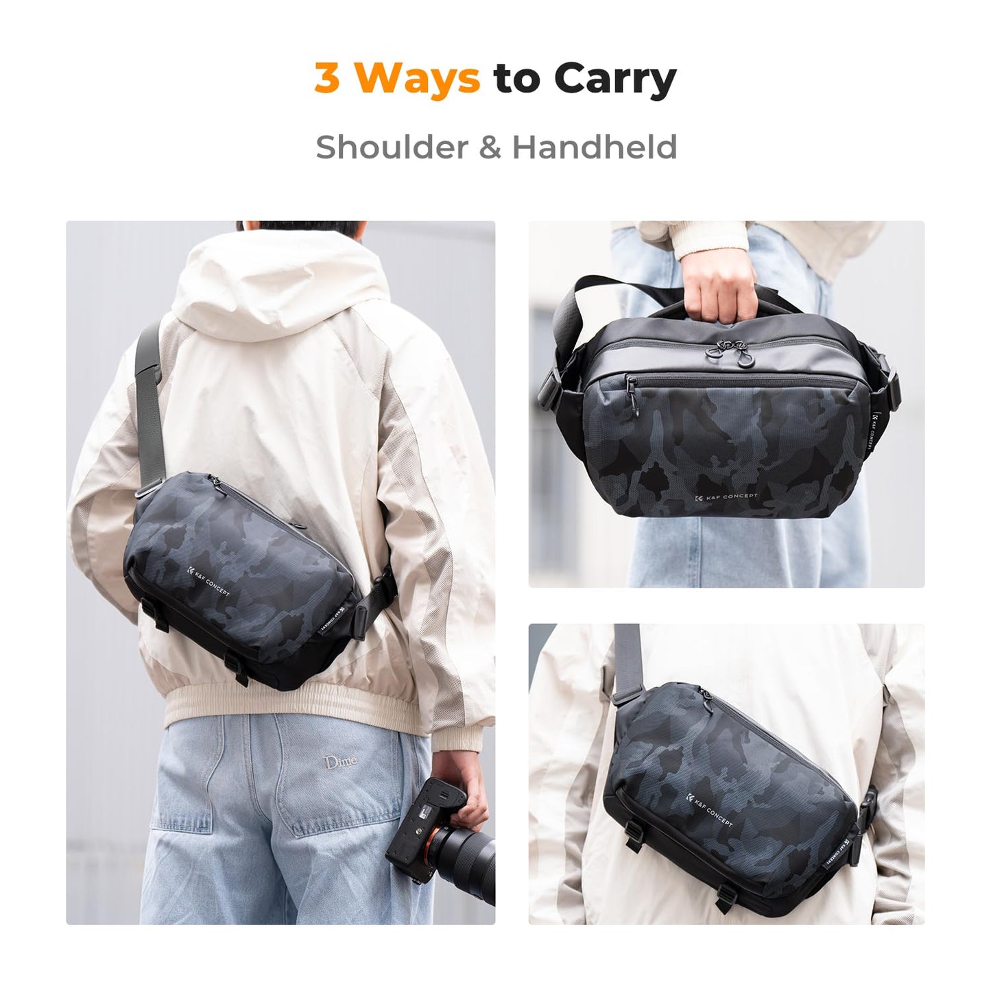 K&F CONCEPT Camera Backpack Shoulder Bag Square Bag Bags for Photographers Camera Rectangle Case Compatible with Canon/Nikon/Sony/DJI Mavic Drone Backpack - JPKF13.157V4US