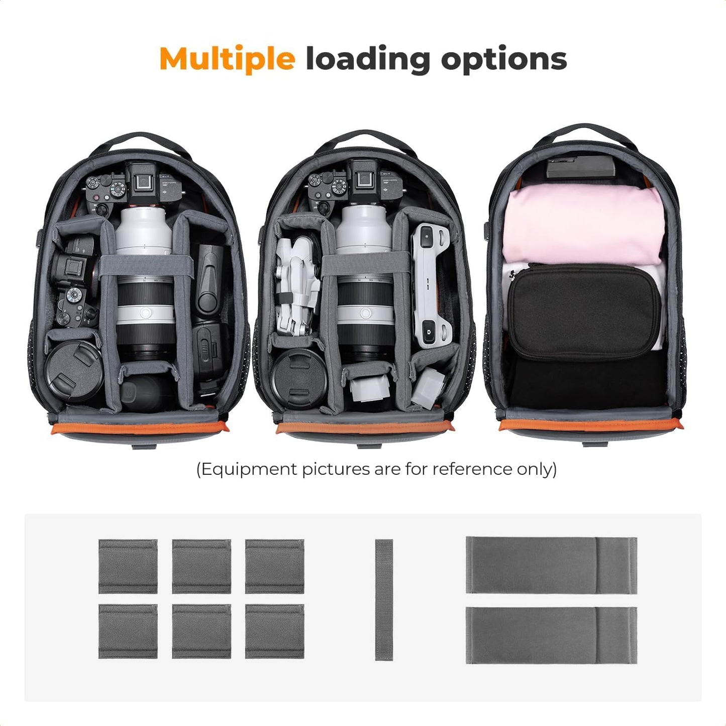 K&F CONCEPT Camera Backpack for Photographers, Photo Backpack Small Multifunctional Camera Backpack Waterproof for SLR/DSLR Camera Lens and Accessories, Size M - KF13.165
