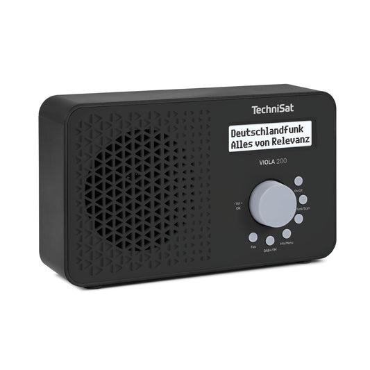 TechniSat Viola 200 - portable DAB+/FM radio (with LCD display, telescopic antenna, favorite memory, headphone jack, mains & battery operation, mono speaker, RDS, PLL) black - 0001/2936