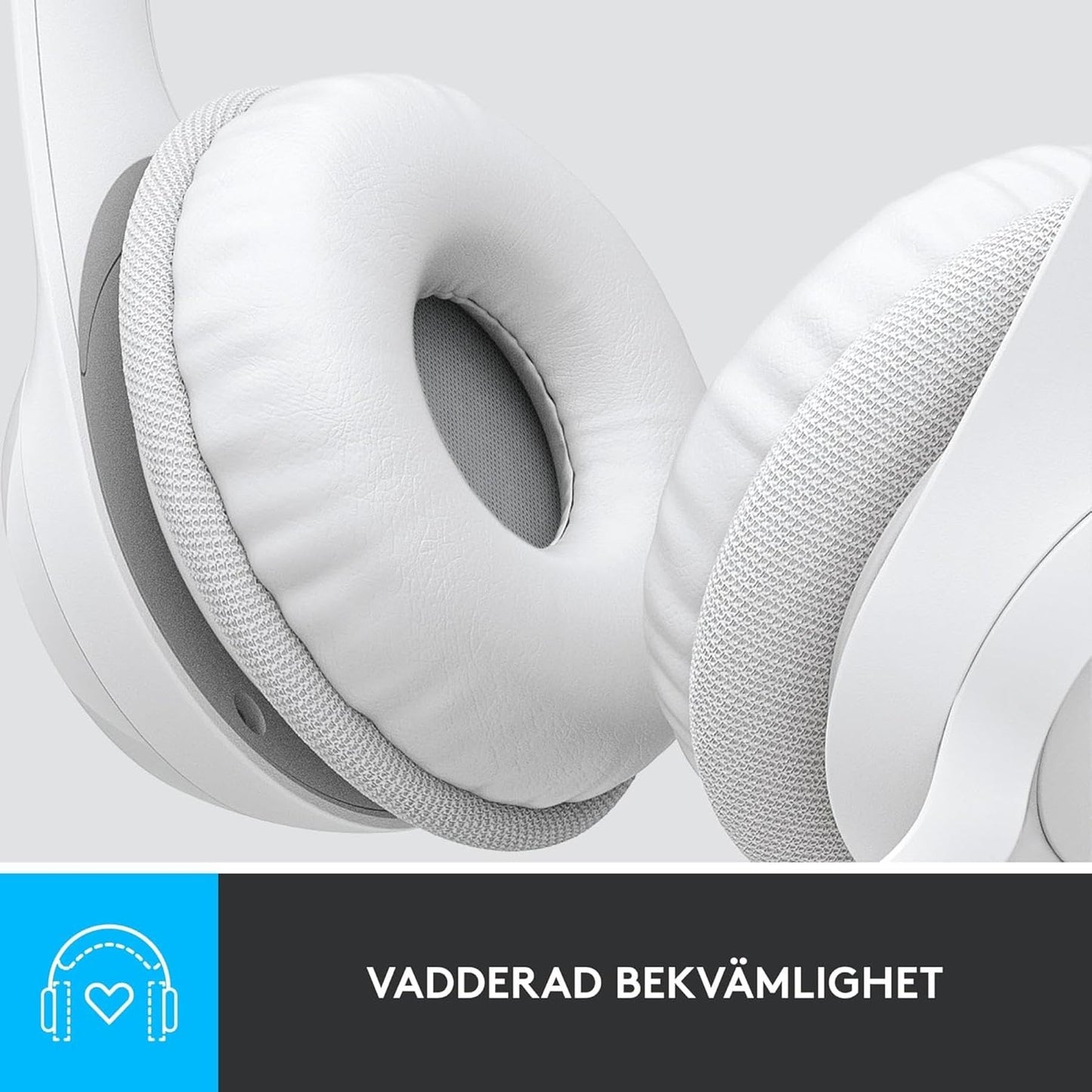 Logitech H390 Wired Headphones for PC/Laptop, Stereo Headphones with USB-A Noise Canceling Microphone, Inline Controls, Chromebook Compatible - White - 981-001286