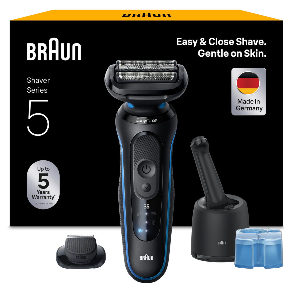 Braun Electric Shaver for Men Series 5, Shaver, 52-B7200cc, Blue