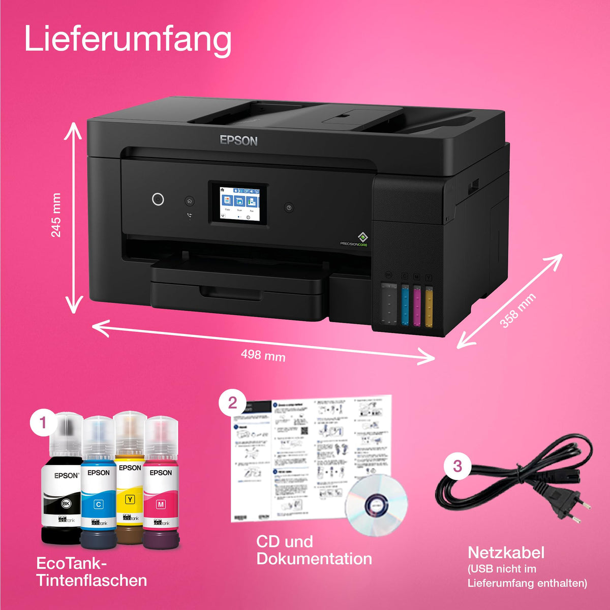 Epson EcoTank ET-15000 Ink Tank Printer | for Home & Small Offices | WiFi | A3+ | Print, Copy, Scan, Fax | Duplex Printing | 6.8 cm Touchscreen | 30-Sheet ADF - C11CH96401