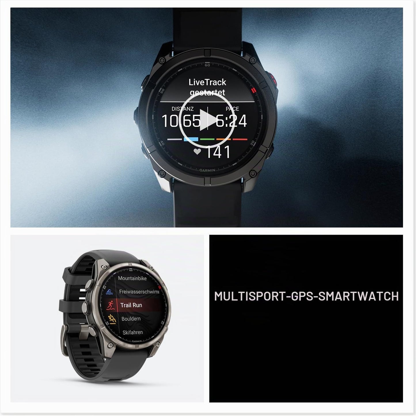 Garmin Fenix 8 Pro 47mm AMOLED - multisport smartwatch, 1.4" touch display, up to 15 days battery life, maps, 80+ sports apps, ECG, flashlight, LTE telephony & 24/7 SOS emergency call (subscription required) - 010-03198-11