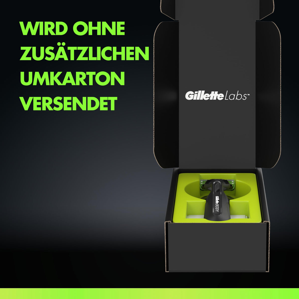 Gillette Labs Body & Intimate Razor, Body and Intimate Area, Black - 8006530106382