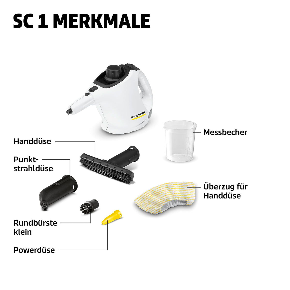 Kärcher Steam Cleaner SC 1, Steam Pressure: 3 bar, Heating Time: 3 min - 1.516-400.0