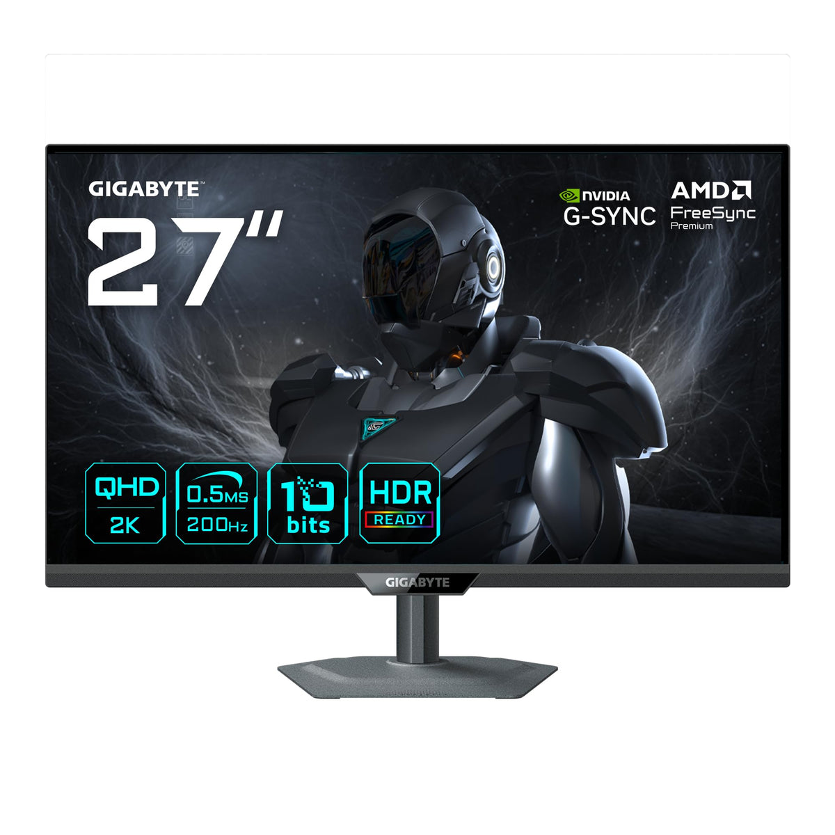 Gigabyte G27Q20 27” QHD Gaming Monitor - 2560 x 1440, 200Hz, 0.5ms, G-Sync compatible, FreeSync Premium, HDR10, HDMI 2.0, DisplayPort 1.4