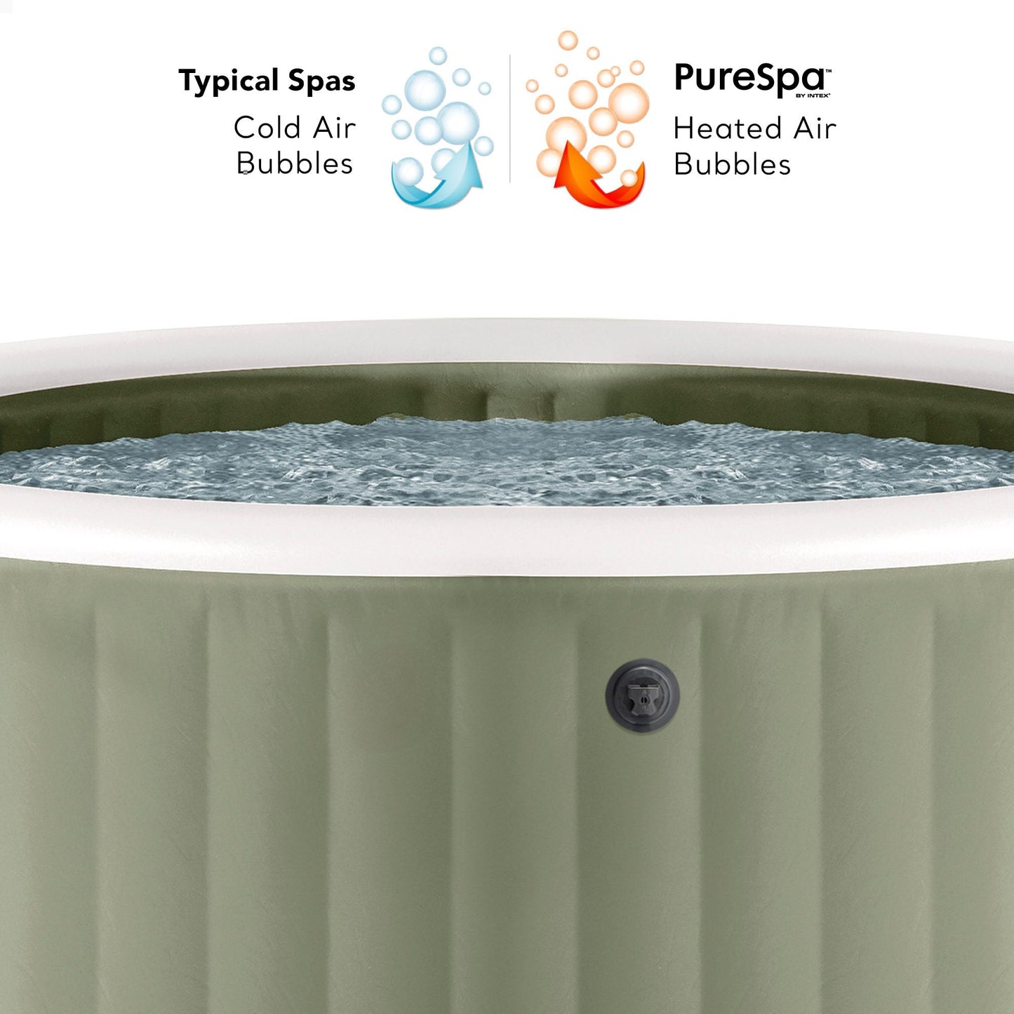 Intex 6-Person Olive Green Round Bubble Spa Set 28428NP (Inflated 216 cm x 71 cm)