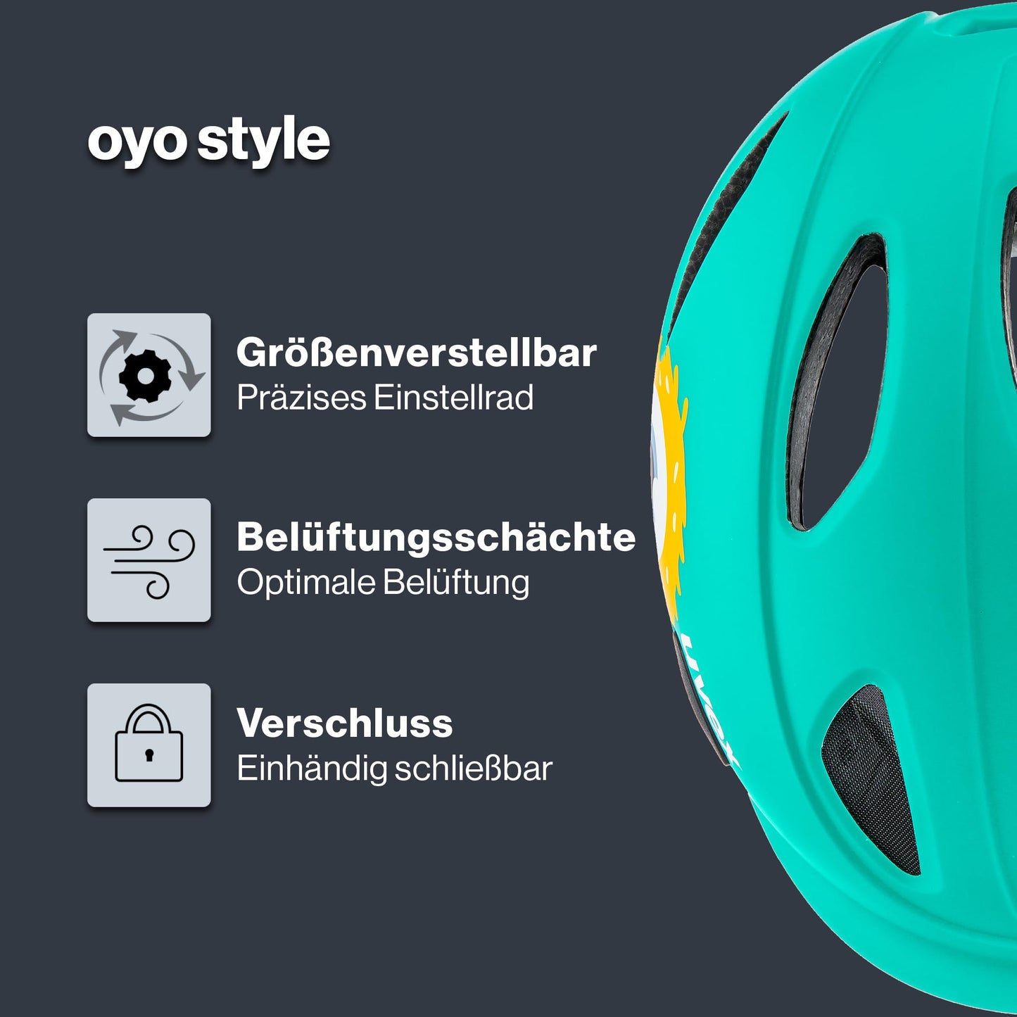uvex OYO Style children's bicycle helmet, Monster Lagoon matt, 45-50 cm - S4100470715