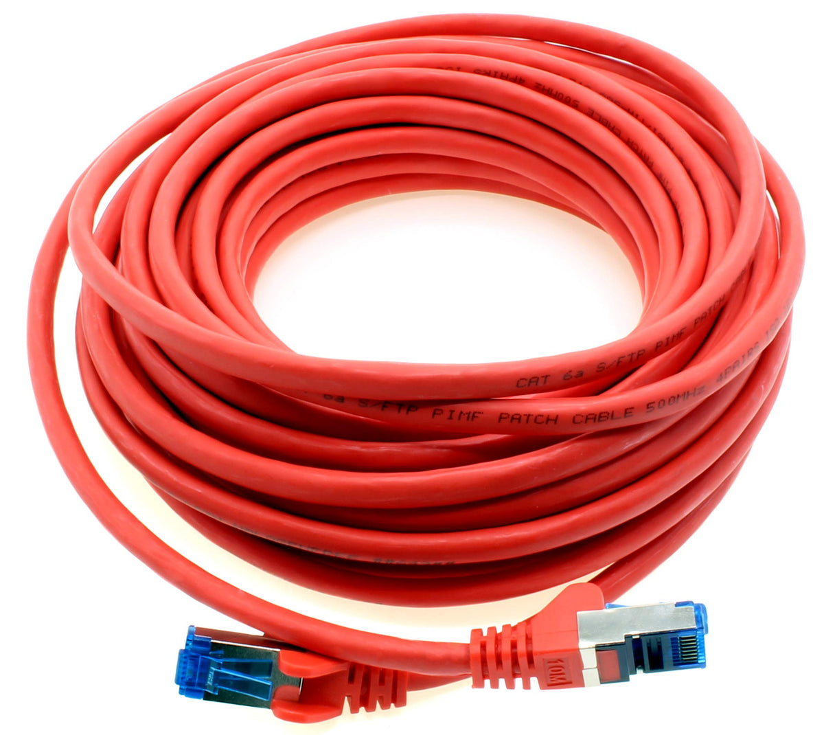 1aTTack.de Patch Cable – 10X 7.5m Ethernet, Network, LAN Cable CAT6a (for Gigabit Networks, Routers, Switches, Modems with RJ45 Input – red) - 4251073692326