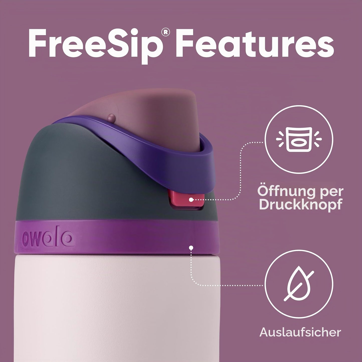 Owala FreeSip Insulated Stainless Steel Drinking Bottle with Straw, 710ml - BPA Free, Ideal for Sports, Fitness, Outdoors and Travel, Dreamy Field - C06156