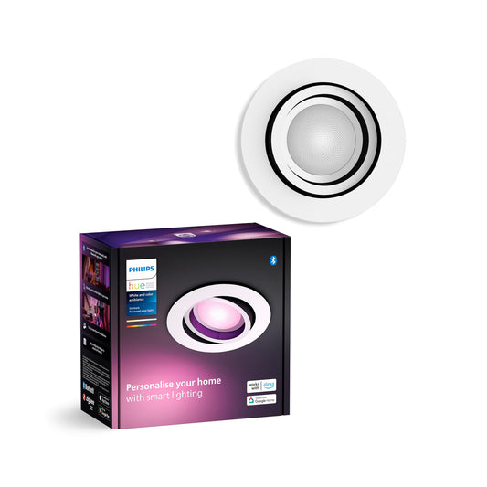 Philips Hue Centura Spoturi încastrate, Rotund, 1 pachet, Alb - 929003809601