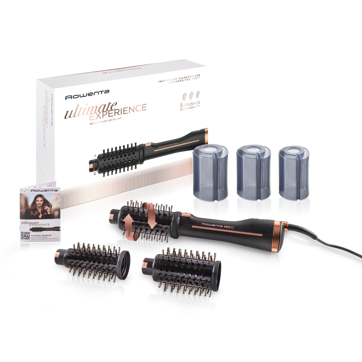 Rowenta Ultimate Experience perie rotativă cu aer cald 2 în 1, 3 accesorii - CF9620F0