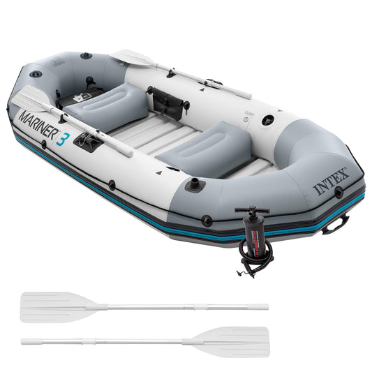 Intex Mariner 3 Inflatable Dinghy 3 Man Boat with Aluminum Oars and Pump - 68373NP