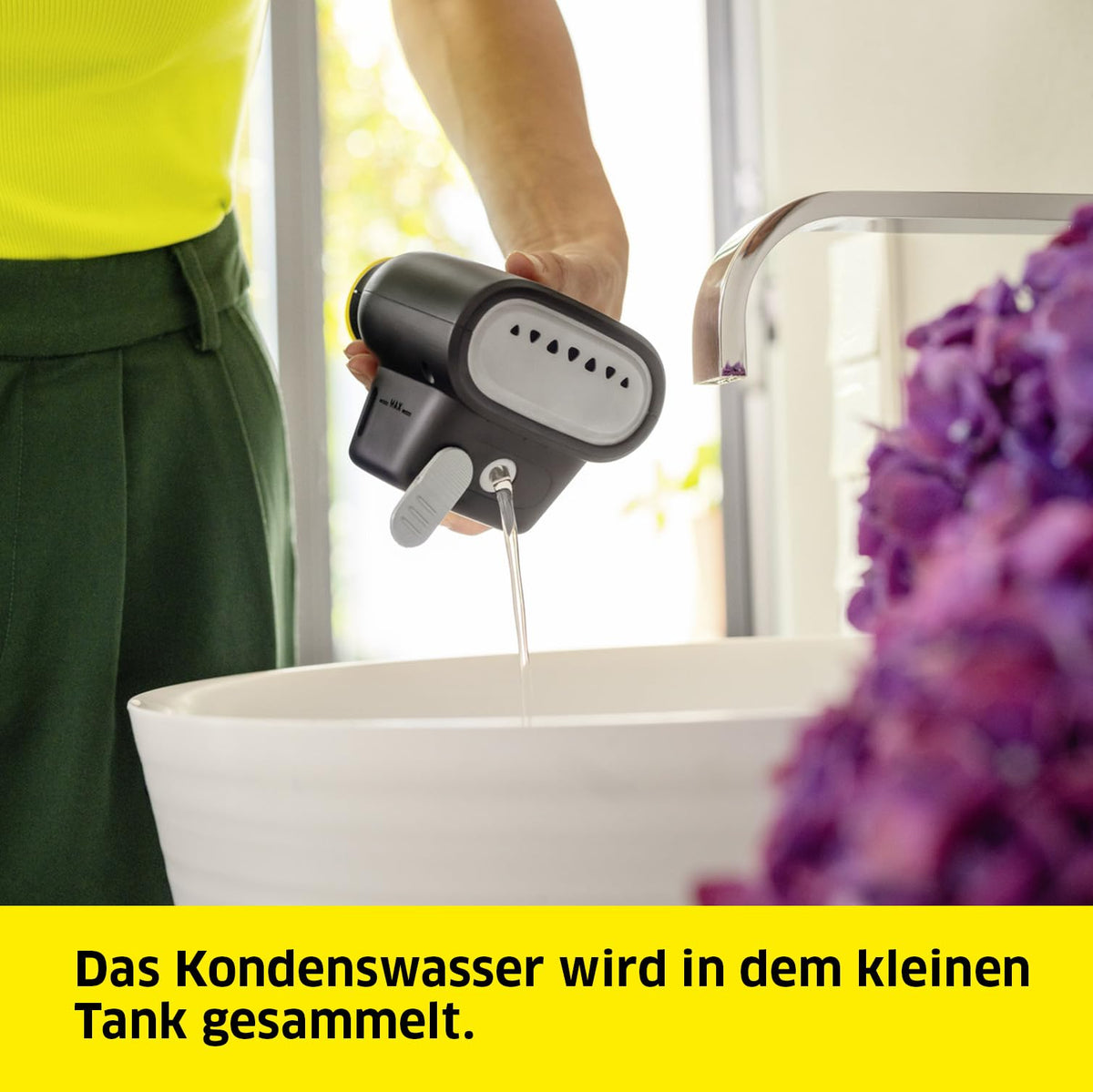 Kärcher steam iron for all ironable garments and home textiles such as curtains or pillowcases, for smoothing with steam and refreshing, original accessory for Kärcher steam cleaners. - 2.863-332.0