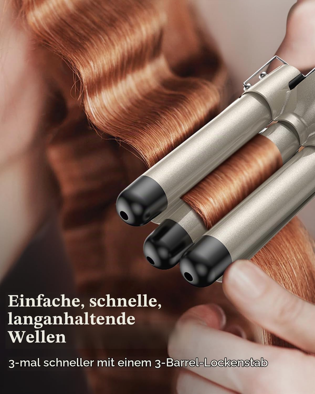 Curling iron set 5 in 1 wave iron - curling irons 3 barrels for large no curls ceramic hair curlers with various attachments temperature adjustment quick heating with glove and 2 clips - MD-J18