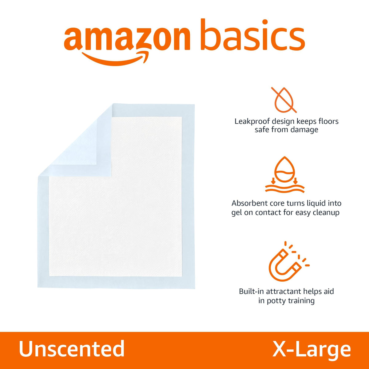 Amazon Basics Păturile pentru căței XL, 5 straturi, impermeabile, 40 bucăți, Albastru - XL40