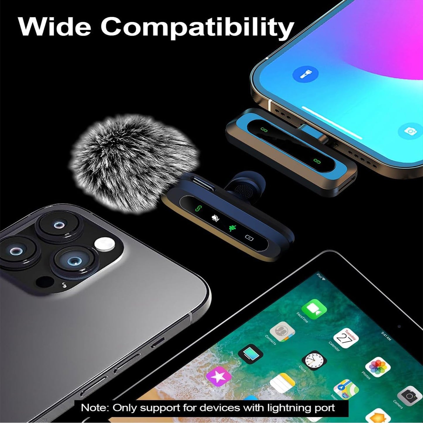 Mini Lavalier Microphone for Android iPhone iOS Devices Noise Canceling Lapel Microphone for Recording Clip-on Microphone for Video Recording Tiktok YouTube Vlog Podcast Content Creator - J3