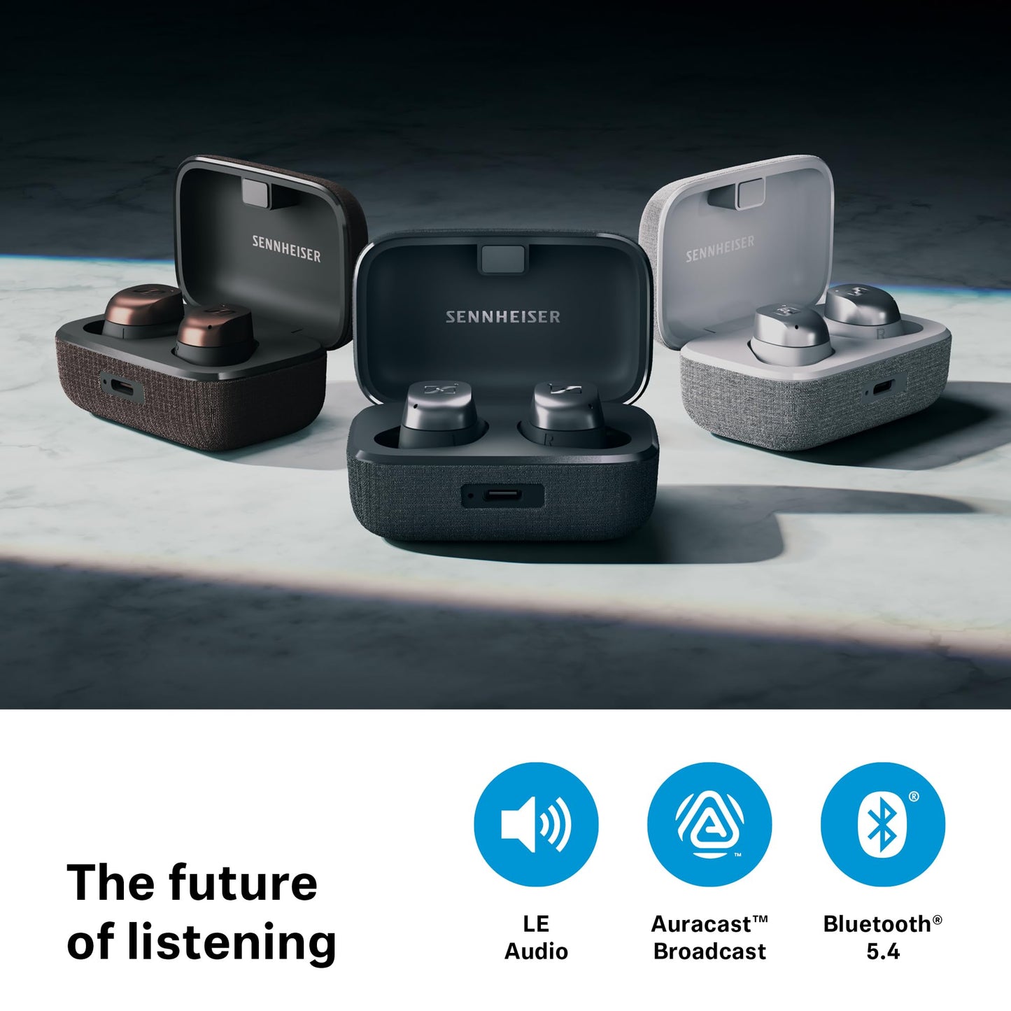 Sennheiser MOMENTUM True Wireless 4, wireless Bluetooth headphones, Bluetooth 5.4, noise canceling, comfortable design, 30 hour battery life, adaptive ANC, LE Audio, Auracast, black copper - 700367