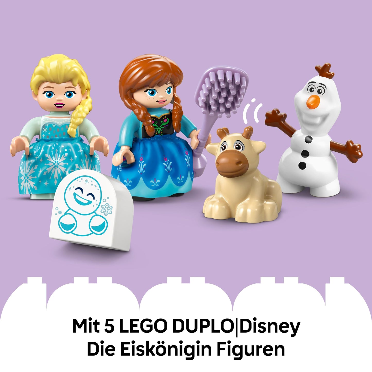LEGO DUPLO │ Disney Anna and Elsa's Party in the Ice Palace - Frozen toy with ELSA figure, light brick & accessories - toddler motor skills toy from 2 years - minifigures for girls and boys - 10455