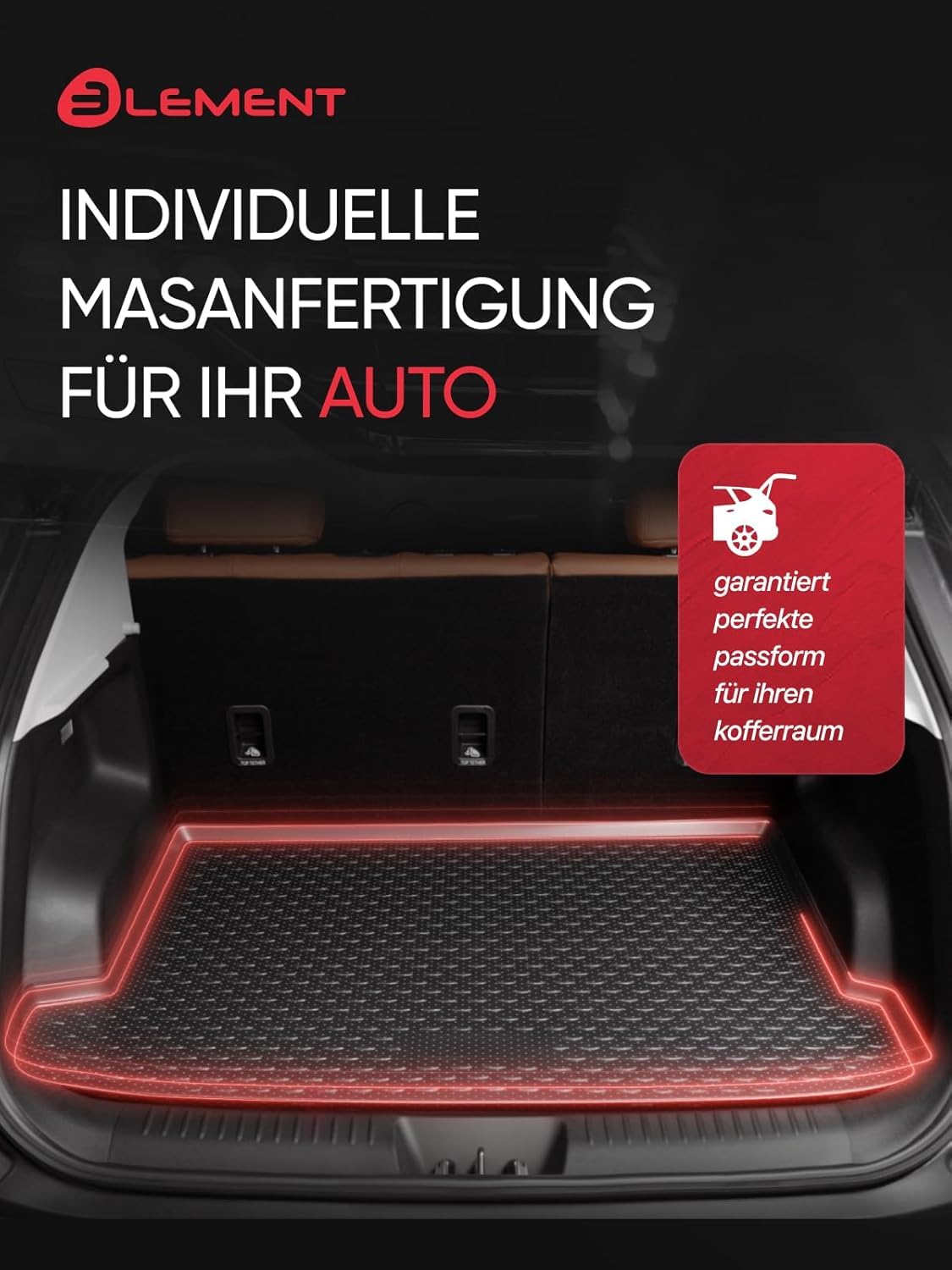 ELEMENT Passgenaue Premium Antirursch Kofferraummatte Laderaumwanne passend für SKODA Elroq | 2024 - Heute | SUV 5-Türer | 100% passgenaue Antirutschmatte Auto, Gummimatte Auto, Kofferraum Schutzmatte - EXP.ELEMENTA72129B13