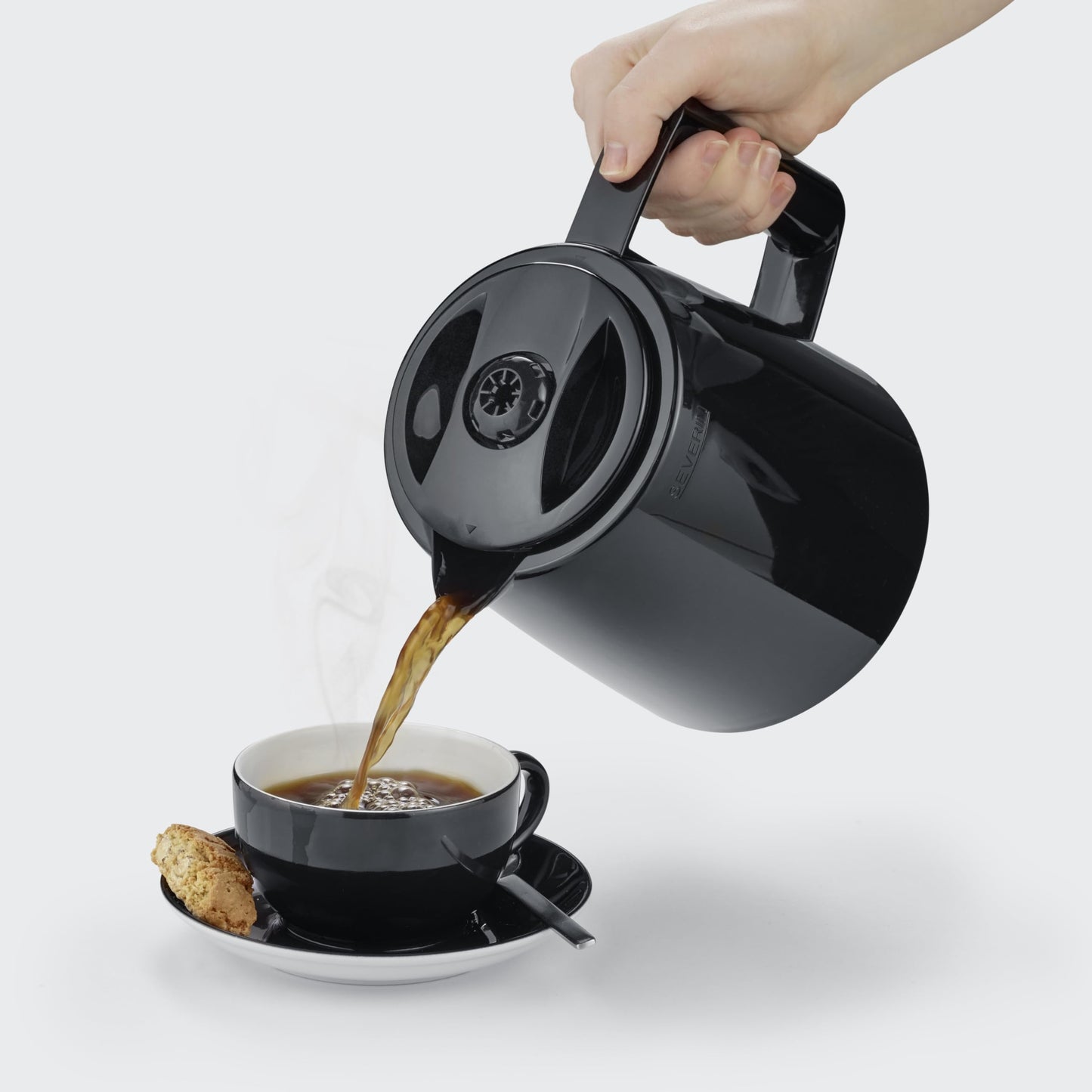 Severin duo filter coffee machine with thermal jug, coffee machine for up to 16 cups, attractive filter machine with 2 vacuum jugs, black, KA 9315