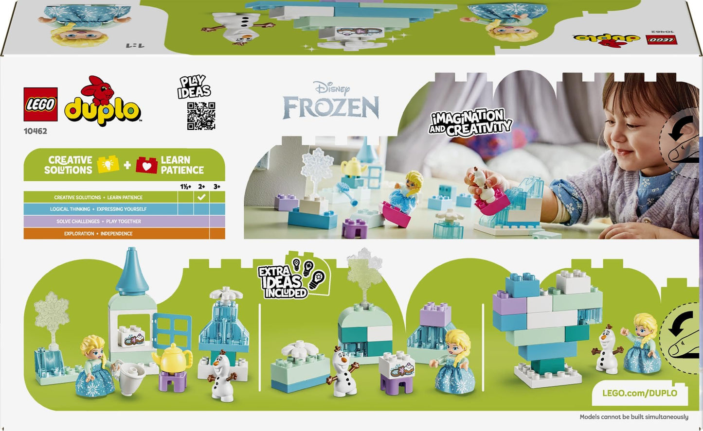 LEGO DUPLO | Disney Frozen creative box with ELSA and Olaf - learning toy to promote motor skills for toddlers - Montessori set with 2 figures - gift for girls and boys aged 2 and over - 10462