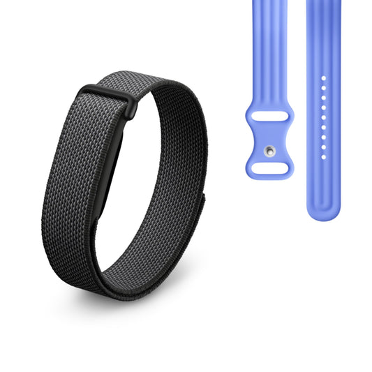 Google Fitbit Air - activity tracker without display with fitness tracking, heart rate measurement - compatible with iOS and Android - Obsidian + sports armband for the Fitbit Air - Lavender, L