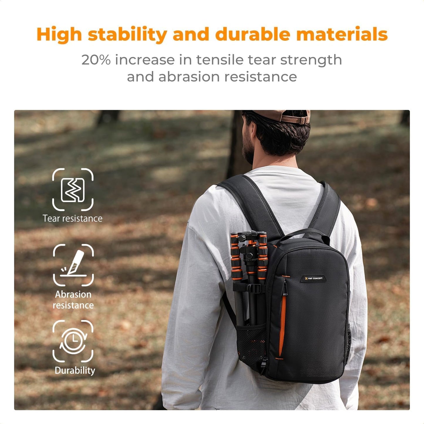 K&F CONCEPT Camera Backpack for Photographers, Photo Backpack Small Multifunctional Camera Backpack Waterproof for SLR/DSLR Camera Lens and Accessories, Size M - KF13.165