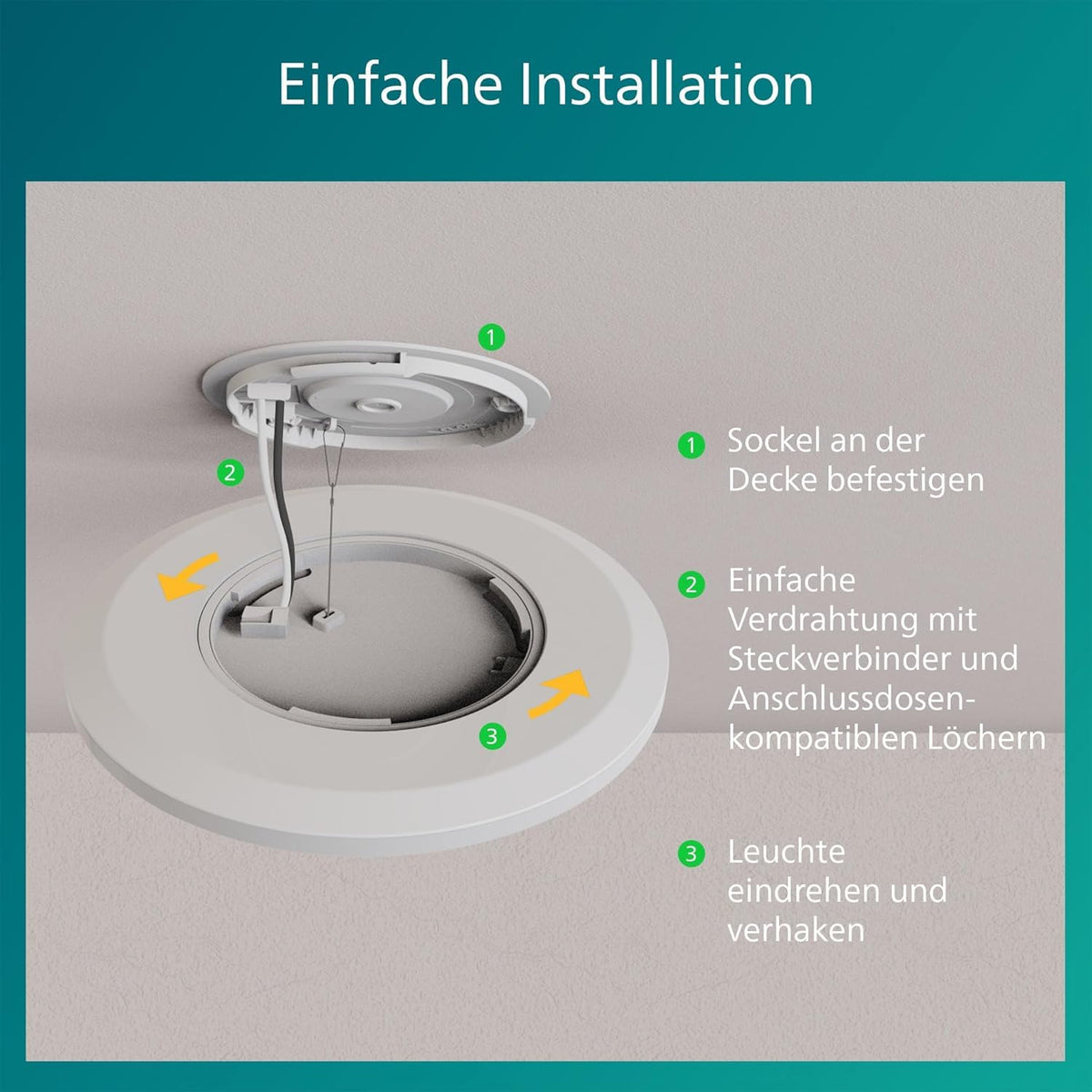 PHILIPS LED SceneSwitch Ceiling Light (36 W), LED ceiling light with 3 brightness levels and warm white light, energy-saving room lighting with EyeComfort, white - 929002667201
