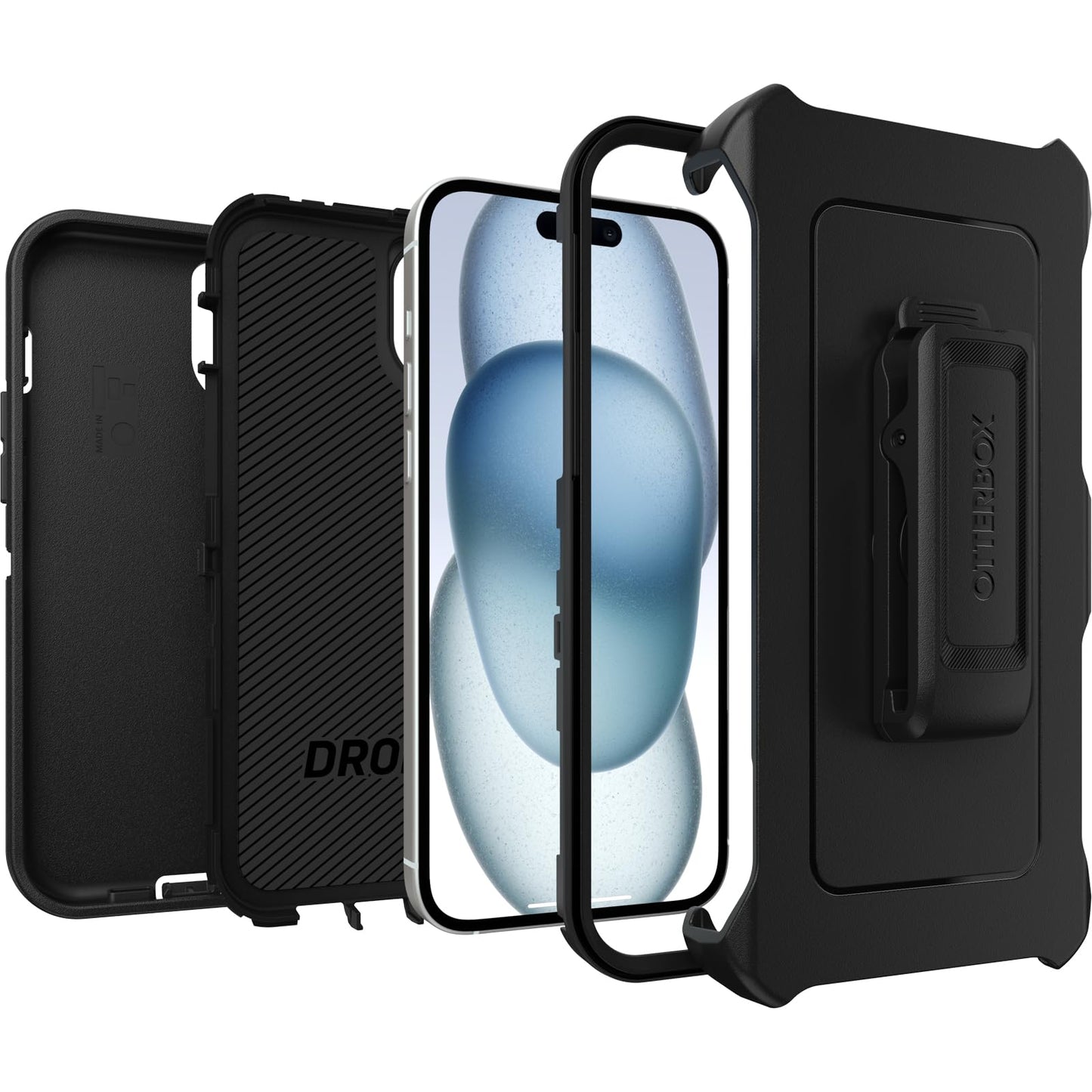 OtterBox Defender Case for iPhone 15 Plus/iPhone 14 Plus, Shockproof Drop Proof Ultra Heavy Duty Protective Case 5X Military Grade Tested Black - 77-92542