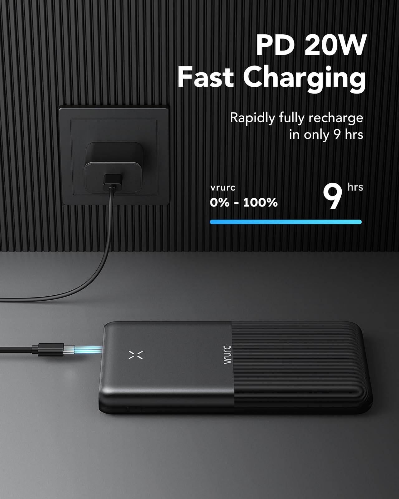 VRURC Power Bank 30000mAh 22.5W Power Bank USB C Fast Charging External Mobile Phone Batteries with 4 Outputs and 3 Inputs Portable Charger Compatible with iPhone, Huawei, Tablets etc (Black) - T3016