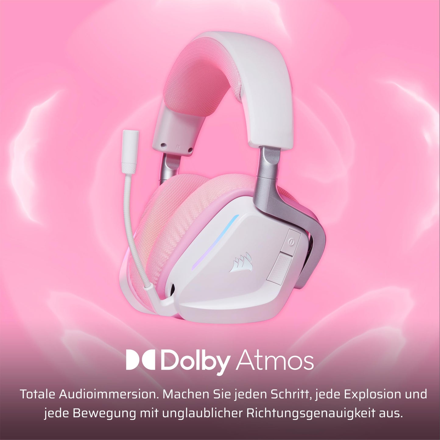Corsair Void v2 Wireless Gaming Headset with Bluetooth for PC, PS5, PS4, Switch & Mobile - Dolby Atmos, Dual Wireless Multiplatform, Long Lasting Battery, Fast Charging - Pink - CA-9011394-WW