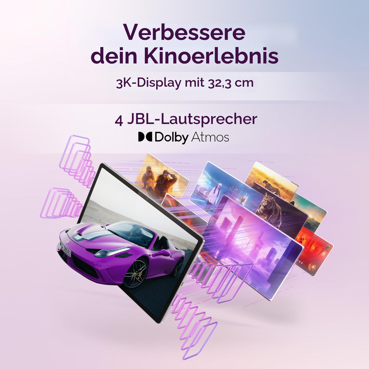 Lenovo Idea Tab Pro Tablet 32.7 cm (12.7 inches), 3K (MediaTek Dimensity 8300, 8 GB RAM, 256 GB UFS 4.0, 144 Hz, Wi-Fi 6E, Bluetooth 5.3, Android 14), Gray, includes keyboard + stylus - ZAE40061ES