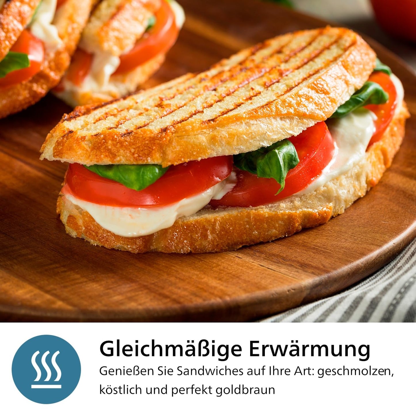 Philips 5000 Series 3-in-1 Sandwich Maker - Sandwiches, Waffles and Paninis, Non-stick, Interchangeable Plates, Cutting and Sealing. 750W, Black (HD2350/80)