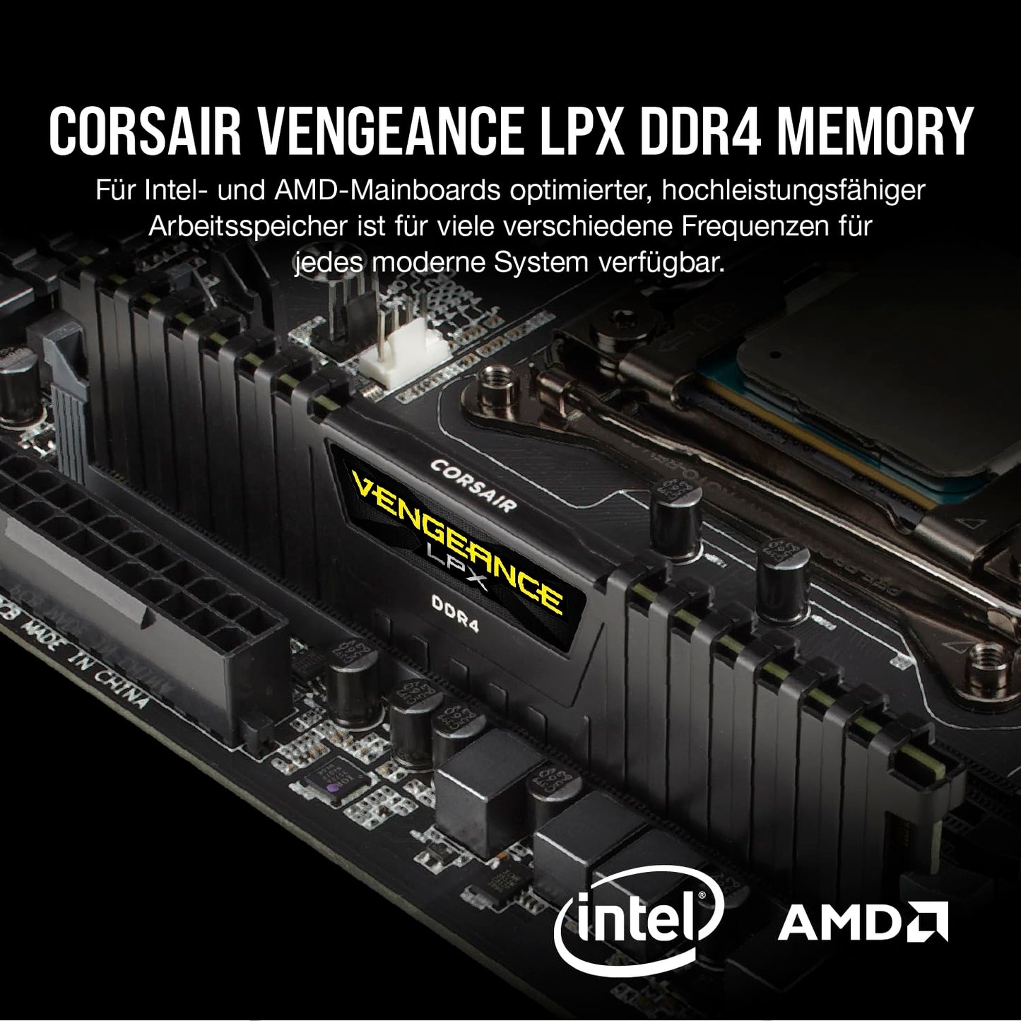 CORSAIR VENGEANCE LPX DDR4 RAM 64GB (2x32GB) Up to 3200MHz CL16 AMD Intel XMP 2.0 Computer Memory - Black (CMK64GX4M2E3200C16)