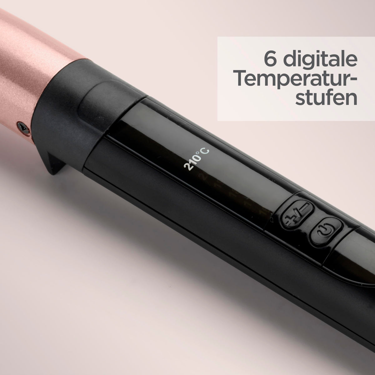 BaByliss Rose Quartz Conical Wand – 13-25mm curling wand for natural waves and curls, ceramic, 6 temperature settings from 160°C to 210°C, Pink & Black, C454E