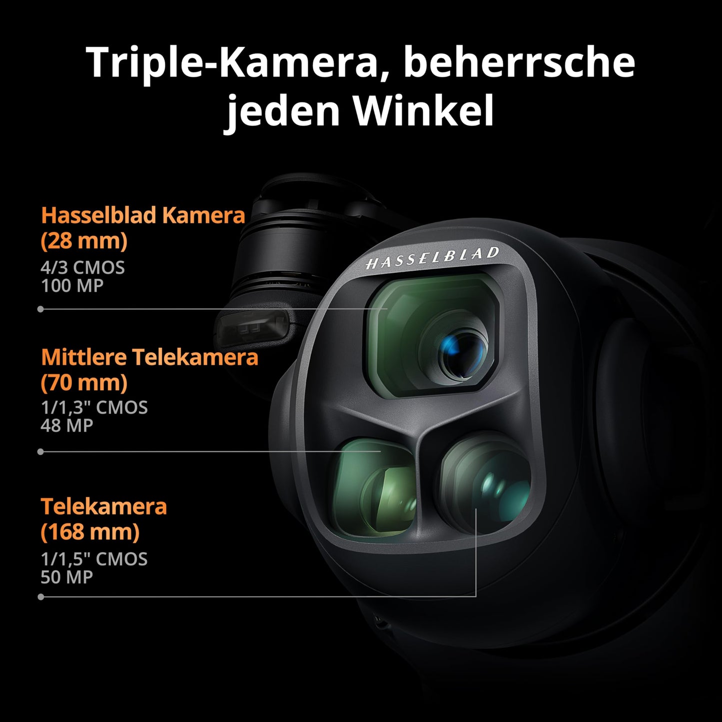 DJI Mavic 4 Pro 512GB Creator Combo, drone with DJI RC Pro 2, flagship triple camera drone with 100 MP 4/3 CMOS Hasselblad camera, 51 min. max. flight time, three batteries, charging station and more - 6937224110014